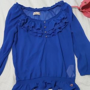 Sheer royal blue Hollister shirt